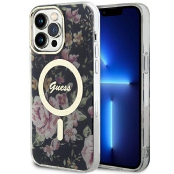 Оригінальний чохол Guess Flower MagSafe для iPhone 14 Pro Max - black
