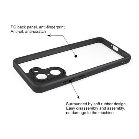 Ультратонкий чехол Frosted PC для OnePlus Ace 5 Racing / Nord CE5 - черный