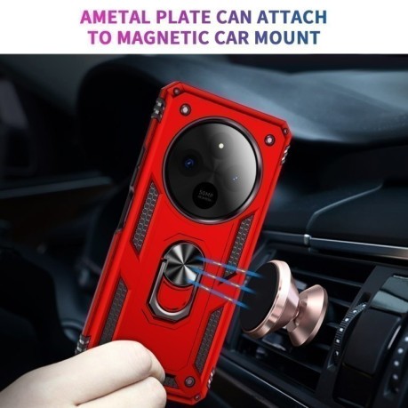 Противоударный чехол HMC 360 Degree Rotating Holder на Xiaomi Redmi 14C 4G/Poco C75/Redmi A4 5G - красный