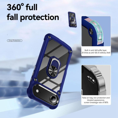 Противоударный чехол Acrylic Ring Holder на iPhone Air - синий