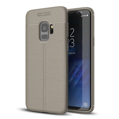 Чохол Samsung Galaxy S9/G960 Litchi Texture антиковзкий сірий