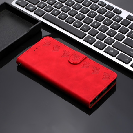 Чохол-книжка Seven Butterflies Embossed Leather для Xiaomi 14T Pro - червоний