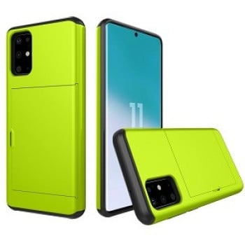 Противоударный чехол Rugged Armor со слотом для кредитной карты на Samsung Galaxy S20-зеленый