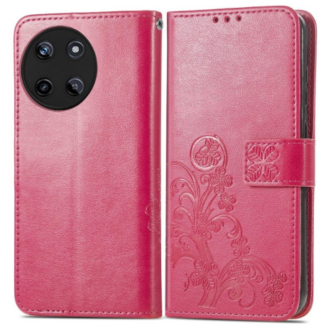 Чехол Four-leaf Clasp Embossed Buckle на Realme 11 4G Global - красный