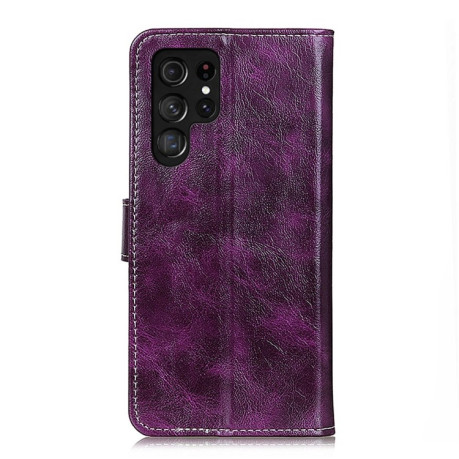 Чехол-книжка Magnetic Retro Crazy Horse Texture на Samsung Galaxy S25 Ultra 5G - фиолетовый