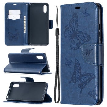 Чохол-книжка Butterflies Pattern на Xiaomi Redmi 9A - синій