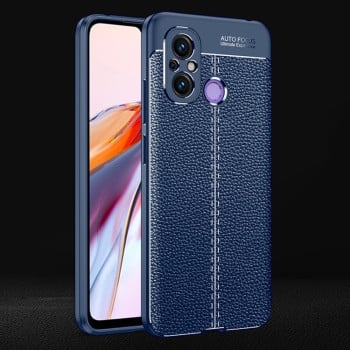 Противоударный чехол Litchi Texture на Xiaomi Redmi Poco C55/Redmi 12C/11A- синий