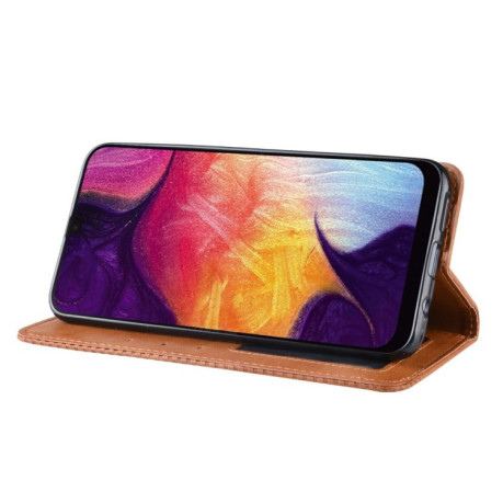 Кожаный чехол Magnetic Buckle Retro Texture Samsung Galaxy A50/A30s/A50s- коричневый