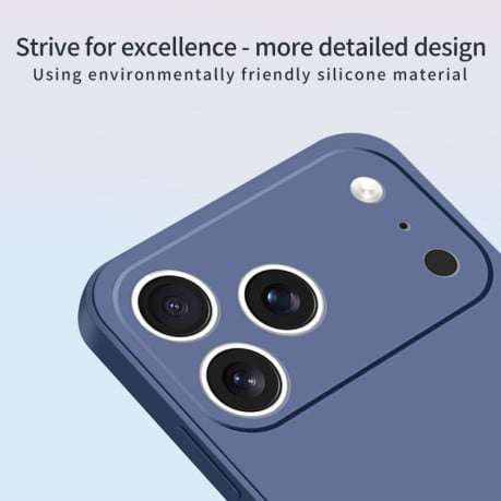 Силиконовый чехол ENKAY Liquid Silicone на iPhone 17 Pro - синий