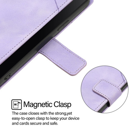 Чехол-книжка Skin-feel Embossed для Realme GT 7 Pro 5G - фиолетовый