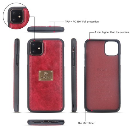 Шкіряний чохол-клатч Pola на iPhone 11 Pro Max - червоний