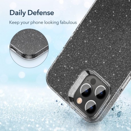 Противоударный силиконовый чехол ESR Shimmer Series для iPhone 12 / 12 Pro - прозрачно-серебристый