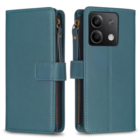 Чехол книжкаа Zipper Wallet Leather Flip на Xiaomi Redmi Note 13 4G - зеленый