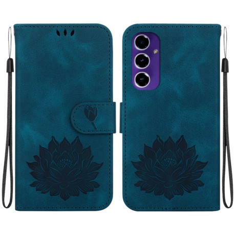 Чохол-книжка Lotus Embossed для Samsung Galaxy S24 FE 5G - синій