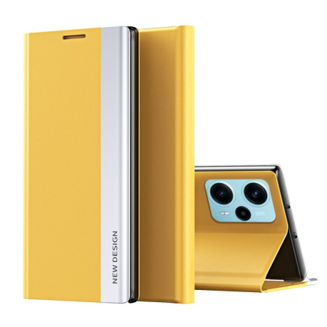 Чехол-книжка Electroplated Ultra-Thin для Xiaomi Poco F5 - желтый
