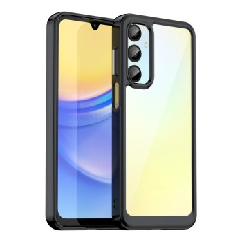 Противоударный чехол  Colorful Acrylic Series с цветной силиконовой боковиной на Samsung Galaxy A16 5G - черный