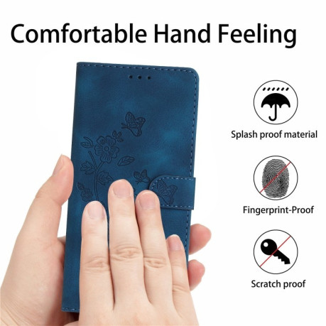 Чехол-книжка Flower Butterfly Embossing для Samsung Galaxy S25 Ultra 5G - синий
