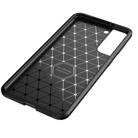 Ударозащитный чехол HMC Carbon Fiber Texture на Samsung Galaxy S21 FE - черный