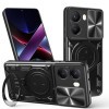 Протиударний чохол CD Texture Sliding Camshield Magnetic Holder для Xiaomi Poco X7 Pro 5G Global - чорний