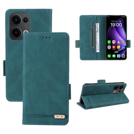 Чехол-книжка Magnetic Clasp Flip для OPPO Reno13 Pro - зеленый
