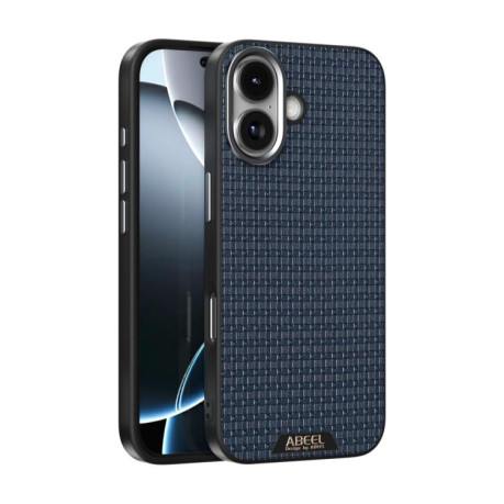Ультратонкий чехол ABEEL Ruyi Pattern 6D Micro Relief MagSafe Leather на iPhone 17 - синий