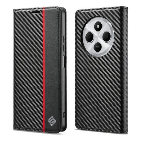 Чохол-книжка LCIMEEKE Carbon Fiber для Xiaomi Redmi 14C 4G/Poco C75/Redmi A4 5G - Black