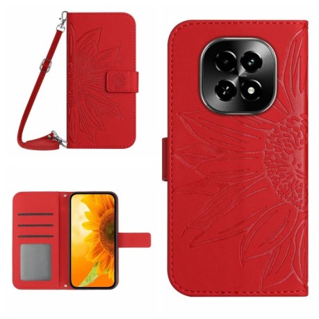 Чехол-книжка Skin Feel Sun Flower для Realme C63 5G - красный