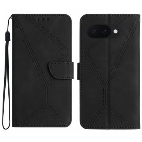 Чехол-книжка Stitching Embossed Leather для Google Pixel 9a - черный