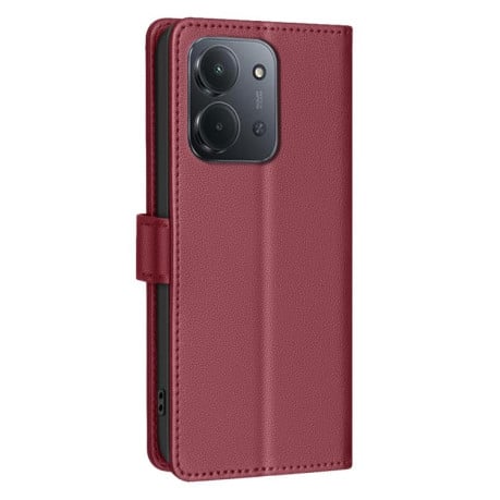 Чохол-книжка Litchi Texture RFID Anti-theft Leather на Xiaomi Redmi 15C 5G / 4G EU 173mm / Poco C85 5G - червоний