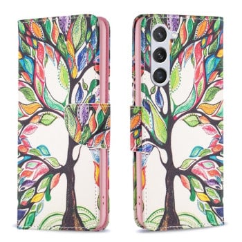 Чехол-книжка Colored Drawing Pattern для Samsung Galaxy S24 5G - Tree