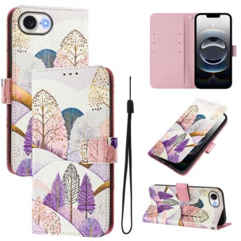 Чехол-книжка Colored Drawing Pattern для iPhone 17e/16e - разноцветный