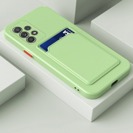 Противоударный чехол Card Slot Design для Samsung Galaxy A13 4G  - светло-зеленый