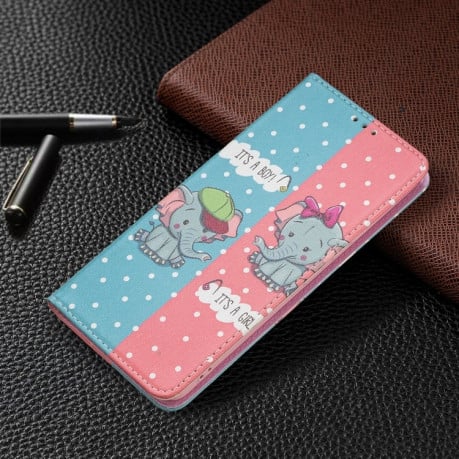 Чохол-книжка Colored Drawing Pattern Invisible Samsung Galaxy A53 5G - Elephant