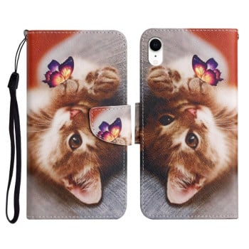 Чехол-книжка Painted Pattern для iPhone XR - Butterfly Cat