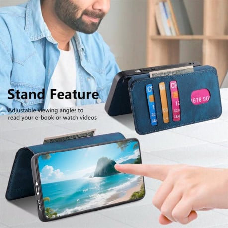 Чехол-книжка CaseNeo MagSafe RFID Anti-theft Retro Leather на Xiaomi Redmi Turbo 4 Pro / Poco F7 5G - синий