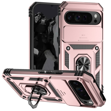 Противоударный чехол Sliding Camshield для Google Pixel 9 Pro - розовое золото
