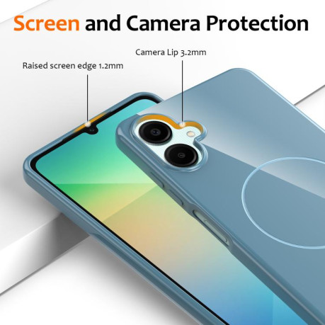Протиударний чохол Glossy TPU Shockproof MagSafe для Samsung Galaxy А06 5G - синій