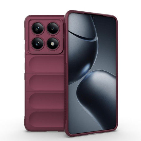 Силіконовий чохол Magic Flannel для Xiaomi 14T Pro 5G Global - винно-червоний