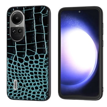 Протиударний чохол ABEEL Crocodile Texture Genuine Leather для OPPO Reno 10 / 10 Pro Global - синій