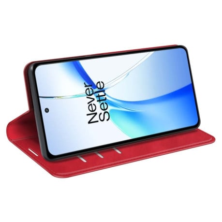 Чехол-книжка Retro Skin Feel Business Magnetic на OnePlus Ace 3V - красный