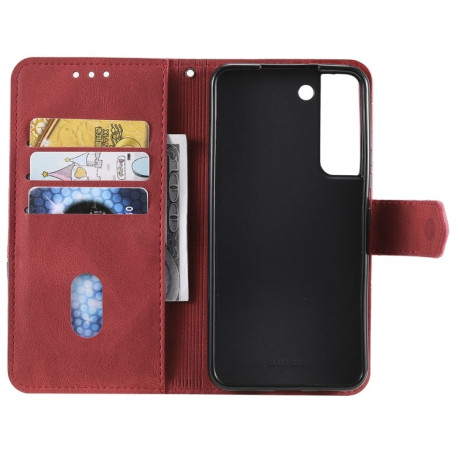 Чехол-книжка Three-color Stitching для Samsung Galaxy S22 Plus 5G - красный