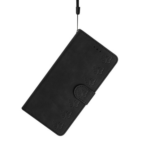 Чехол-книжка Seven Butterflies Embossed Leather для Motorola Edge 50 5G - черный