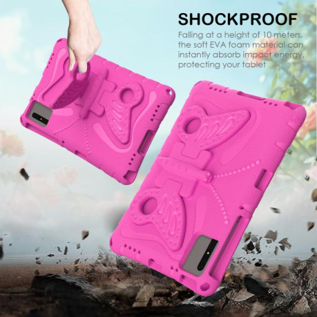 Противоударный чехол Butterfly Bracket EVA для Xiaomi Redmi Pad 2 /SE 11 2025 - пурпурно-красный