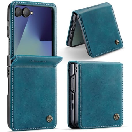 Чохол-книжка CaseMe 033 з фактурою Calf та захистом від сканування RFID на Samsung Galaxy Filp 7 5G - зелений