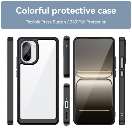 Чехол Colorful Acrylic Series с цветним бампером на OnePlus Nord CE5 5G - черный