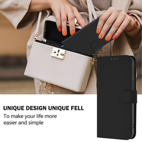 Чохол-книжка з м'яким покриттям (Skin Feel) зі шнурком на OPPO A5X 4G / 5G Global - чорний