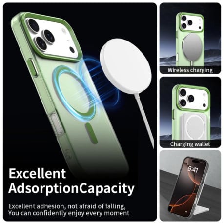 Чехол Candy с Magsafe гибрид на iPhone 17 Pro Max - зеленый
