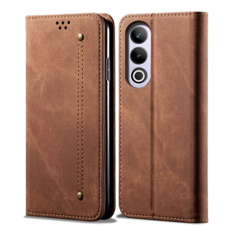 Чехол книжка Denim Texture Casual Style на OnePlus Ace 3V / Nord CE4 - коричневый