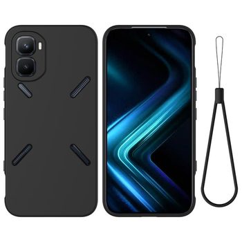 Силиконовый чехол Solid Color Liquid Silicone на Infinix GT 50 Pro 5G — чёрный