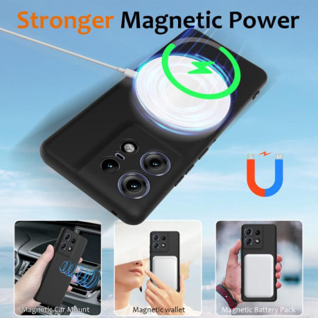 Силиконовый чехол Shockproof Silicone Magsafe для Motorola Edge 50 Pro - черный